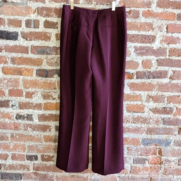 Larry Levine Classics Size 4 Burgundy Wide Leg Fully‎ Lined Pants - Picture 3 of 7